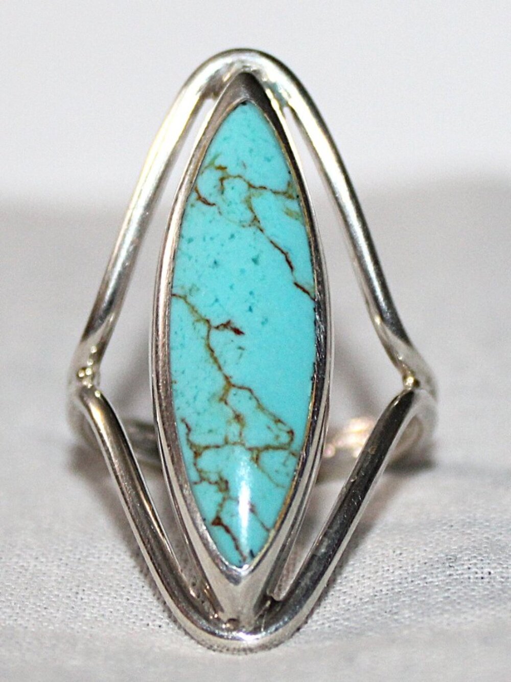 Sterling Silver Faux Turquoise Ring SZ 9
